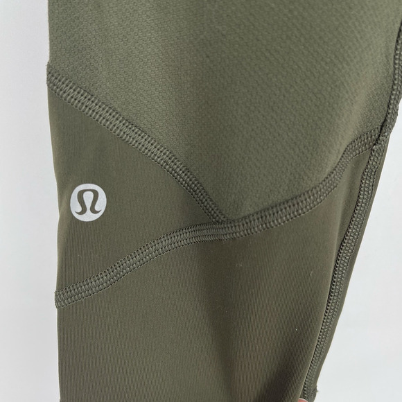 Lululemon Pace Rival High Rise Crop 22" Leggings Dark Olive Size 4 - Picture 5 of 7